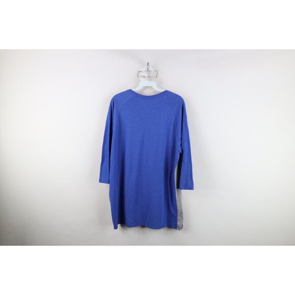 Nike Mens Large Faded Milwaukee Brewers Baseball 3/4 Sleeve Raglan T-Shirt Gray - Picture 14 of 16